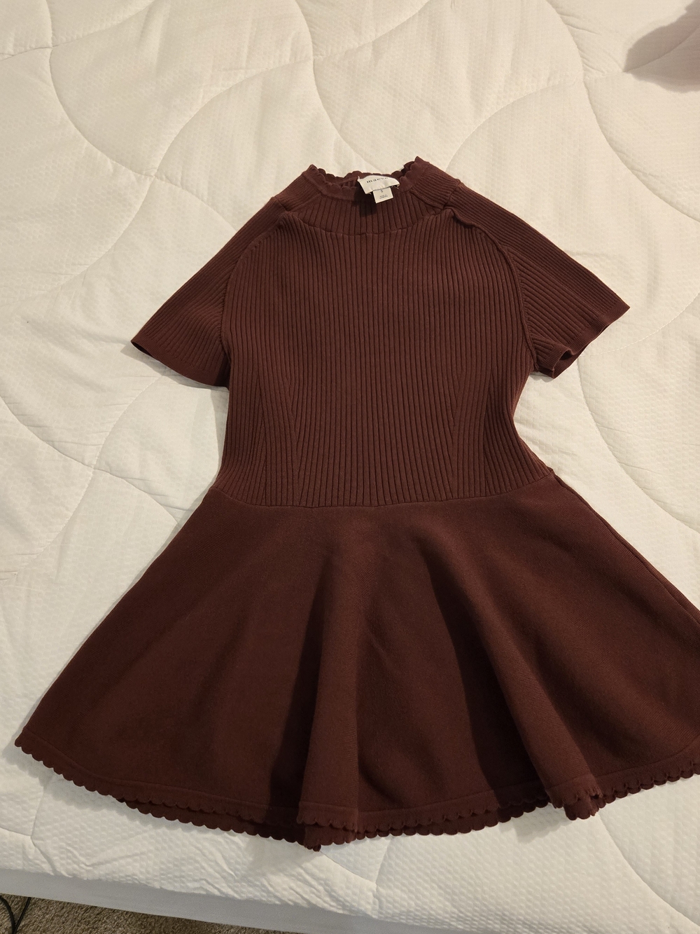 Anthropologie Maeve Short Sleeve Ribbed Peplum Top